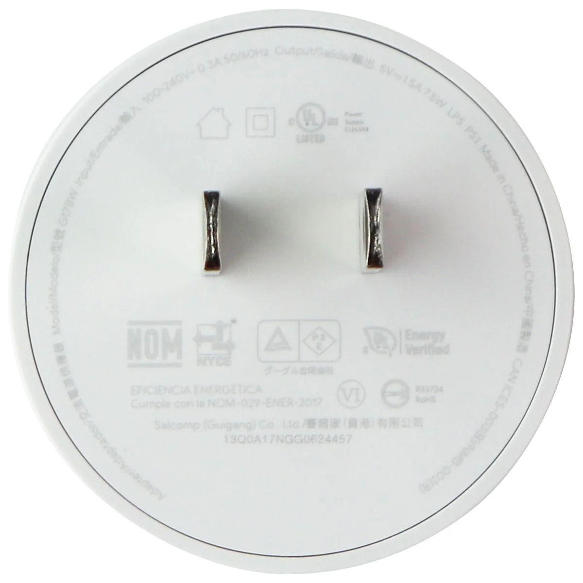 Refurbished Google (5V/1.5A) 7.5W Single USB Round Wall Adapter/Charger (G17BW) - Reebelo Nederland