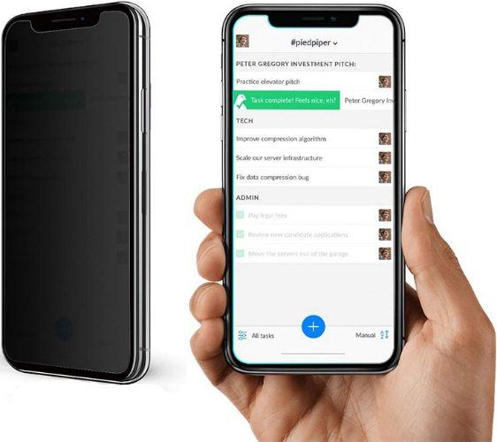 Refurbished Nuglas (2pcs) Flat Privacy Tempered Glass Screen Protector for iPhone 11 Pro/ XS/ X - Reebelo Nederland