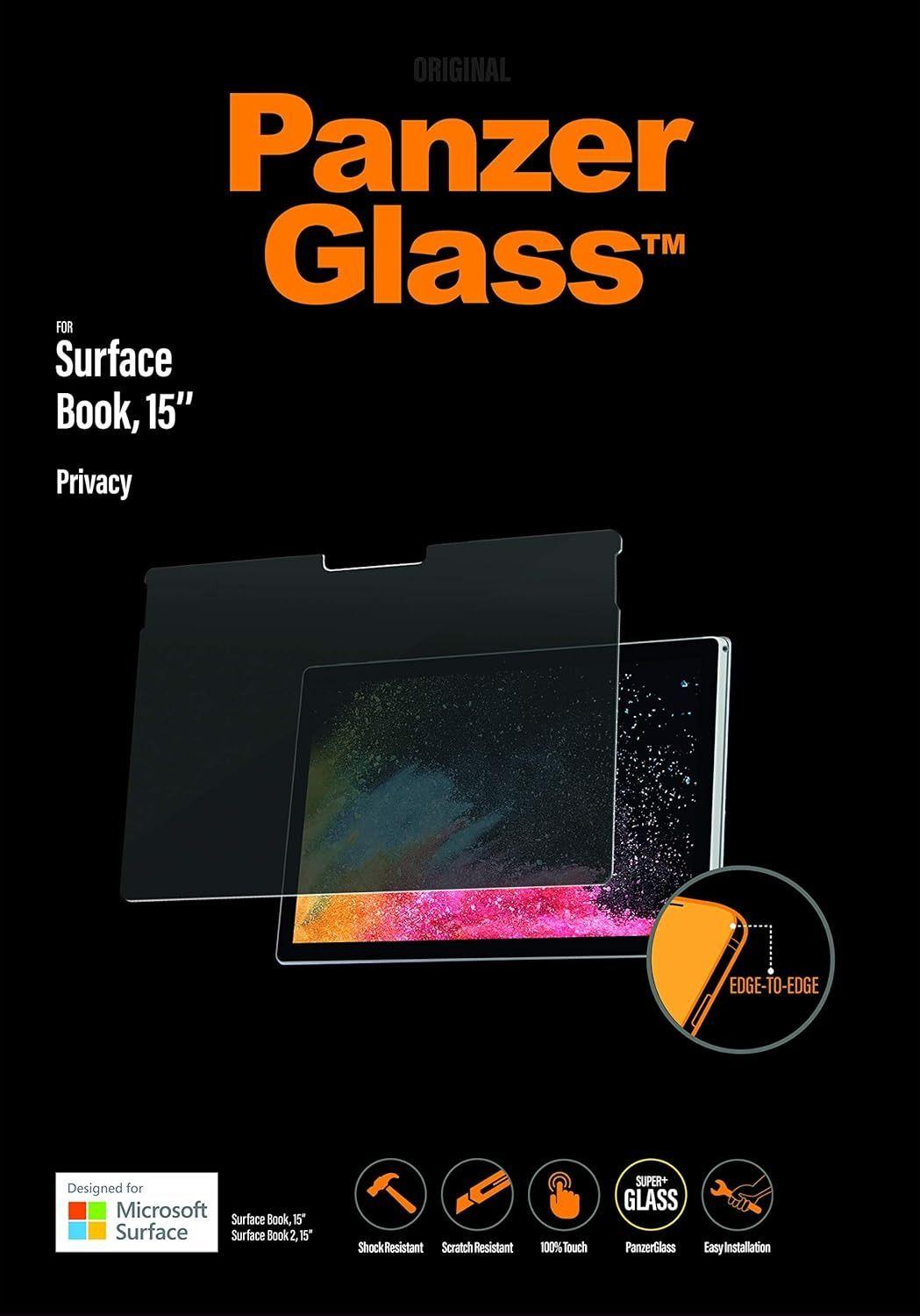 Refurbished PanzerGlass Microsoft Surface Book 15'' Privacy Transparent Screen Protector - Reebelo Nederland