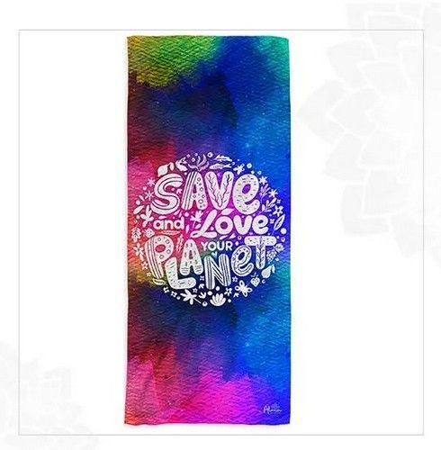 Refurbished PLANET LOVER BEACH TOWEL unisex Eco-friendly beach gym camping towel sand free galaxy art made from recycled plastic bottles - Reebelo Nederland