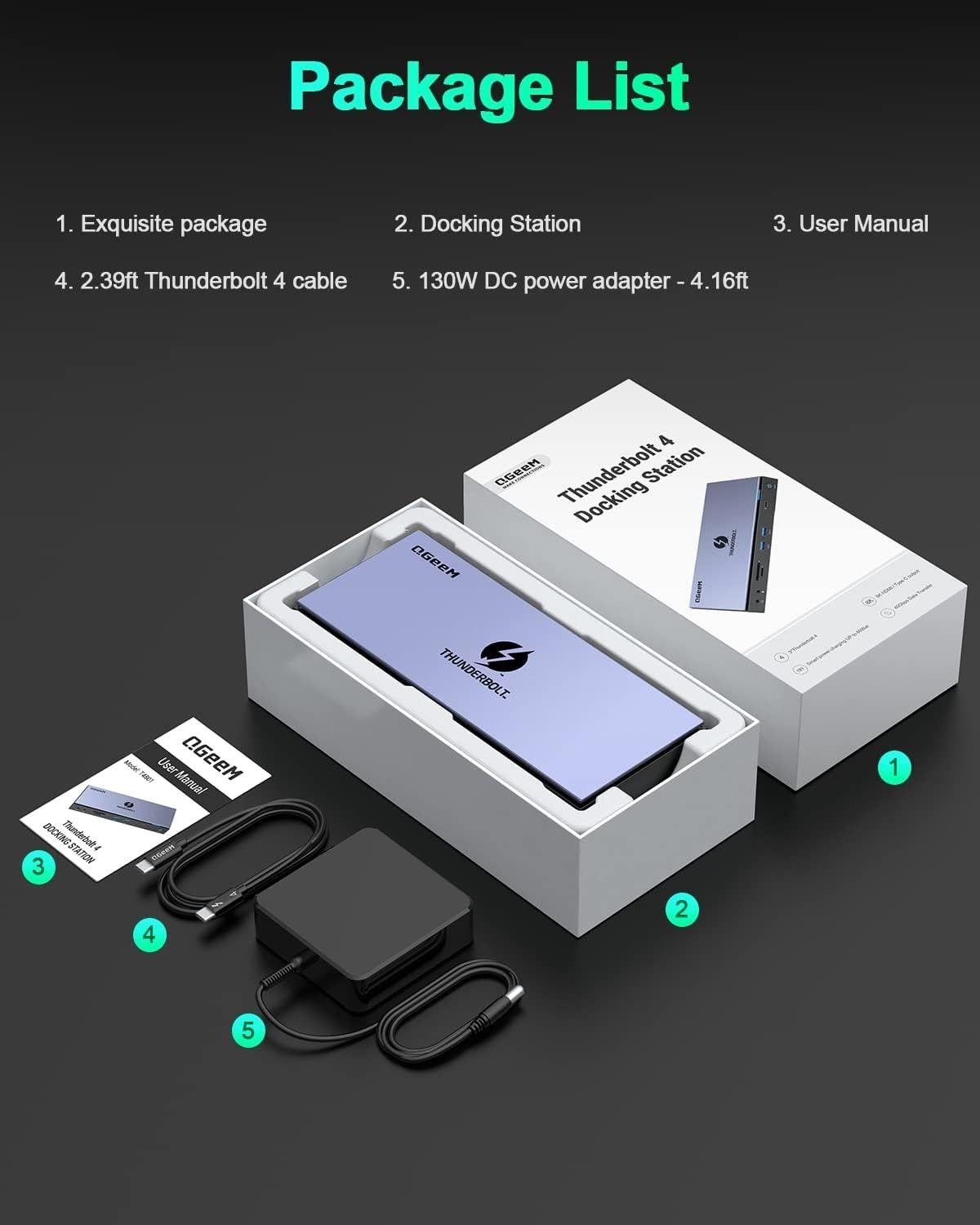 Refurbished QGeeM 16 in 1 Universal USB C Thunderbolt 4 Docking Station - Reebelo Nederland