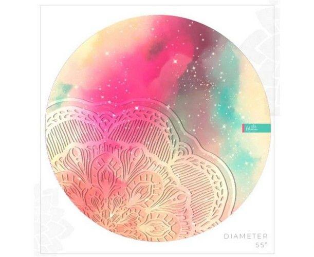 Refurbished SHAKTI ROUND BEACH TOWEL unisex Eco-friendly round towel sand free meditation inspired made from recycled plastic bottles - Reebelo Nederland