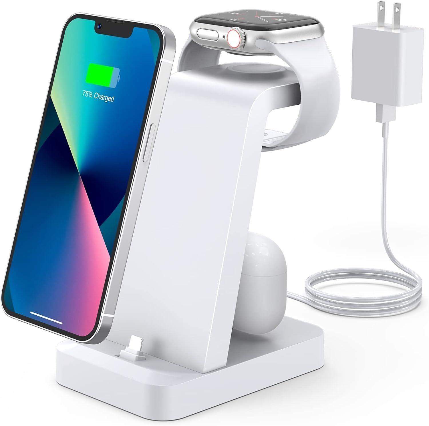 Refurbished Woruda Charger Station 3-in-1 Fast Wireless Charging Dock Stand for iPhone Multiple Devices - Reebelo Nederland